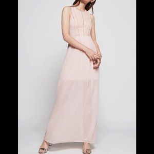 Chiffon lace maxi gown - rose smoke
